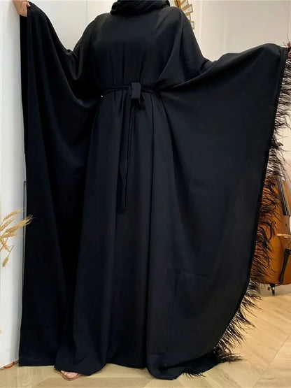 Cralom Women's Classic Black Djellaba Robe: Modest Fashion Abaya Kaftan