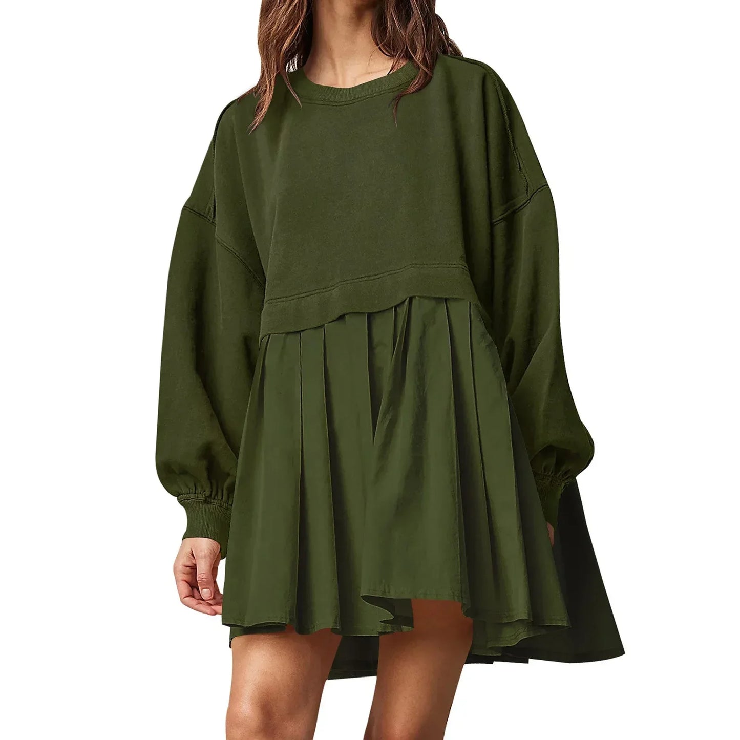 Cralom Color Blocked Pleated Dress for Autumn 2024
