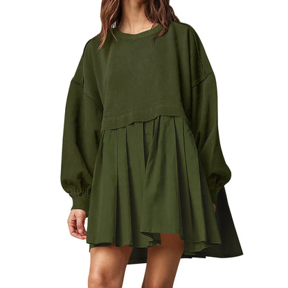 Cralom Color Blocked Pleated Dress for Autumn 2024