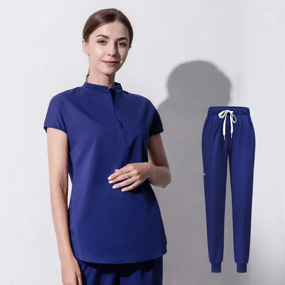 Cralom Women's Short Sleeve Scrub Set - Professional Medical Attire