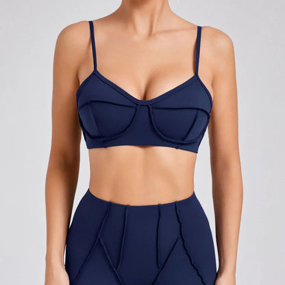 Cralom Yoga Fitness Bra Top Open Back Running Underwear Gym Bras for Women