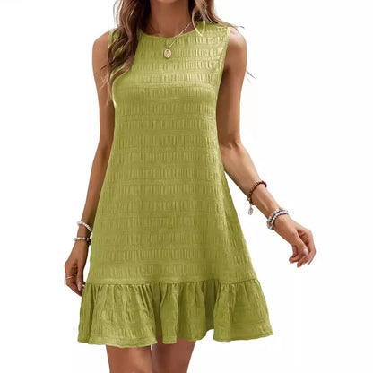 Cralom Women's Summer A-Line Midi Dress - Elegant Vintage Casual Loose Short Dresses