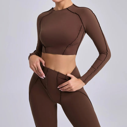 Cralom Seamless Yoga Long Sleeve T-Shirt: High Elasticity & Quick Dry Fitness Top