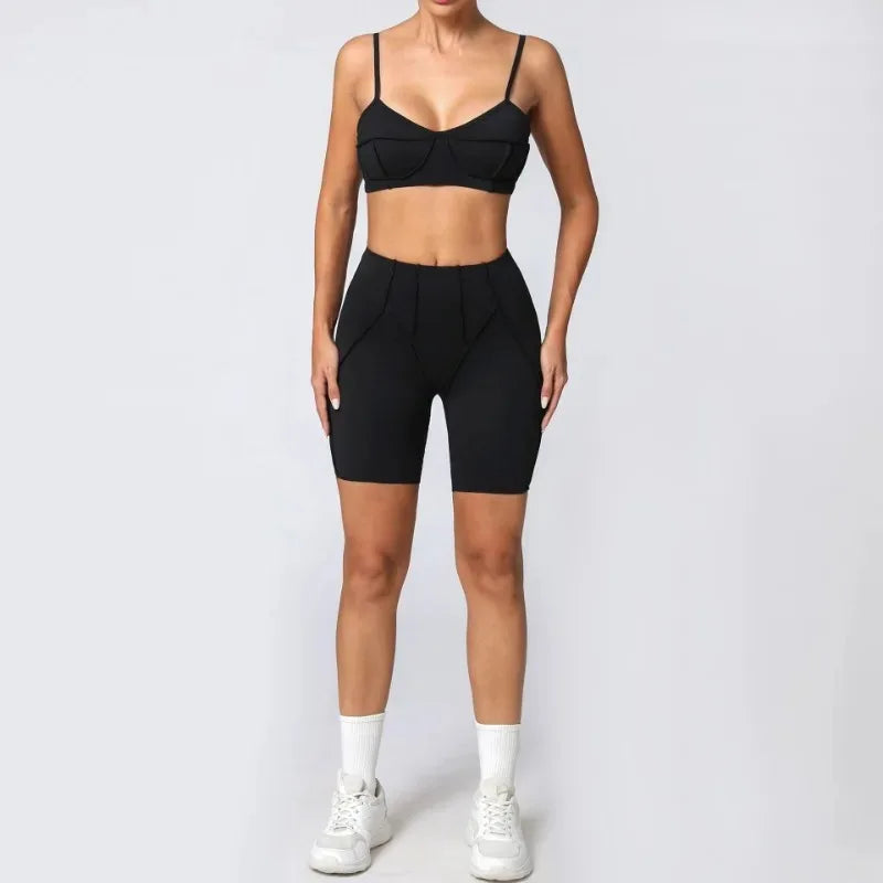 Cralom Seamless Yoga Set: Backless Sports Bra & Hip-lifting Leggings, Fitness Gym Outfit