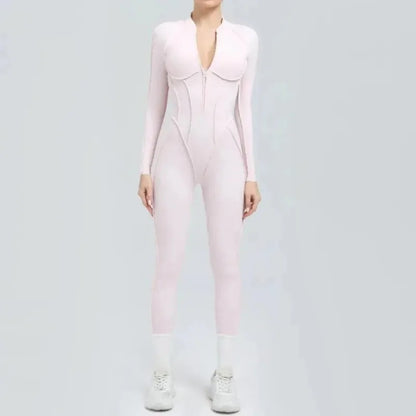 Cralom Backless Yoga Jumpsuit | Long Sleeve Tight-Fit Activewear