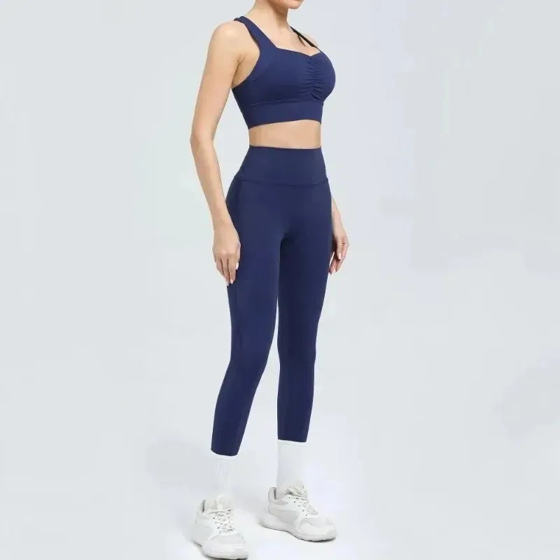 Cralom Seamless Yoga Set: Sports Bra & Butt Lifting High Waist Leggings