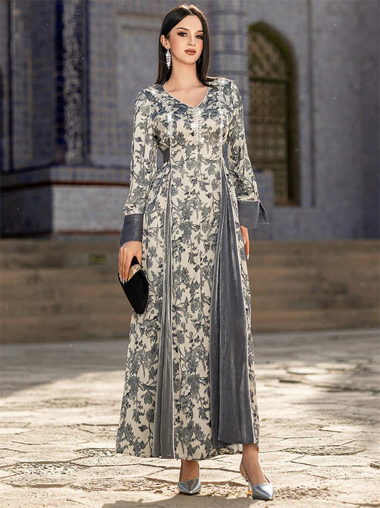Ramadan Eid Cralom Abaya Dubai Muslim Dress Caftan Kaftan for Women