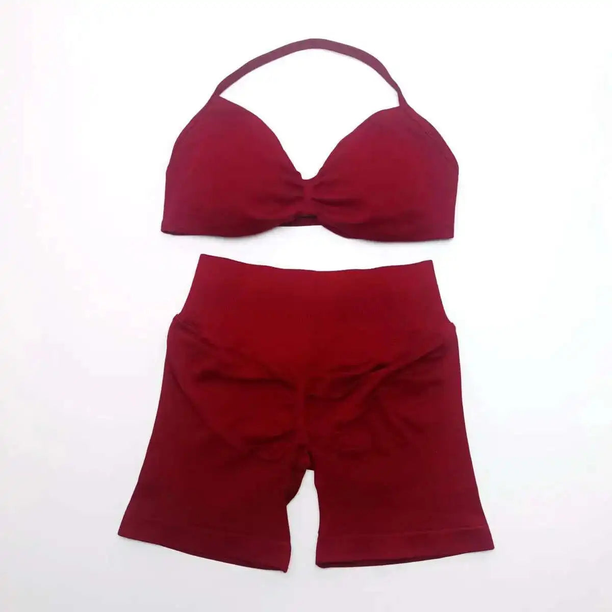 Cralom Strappy Bra & Shorts Yoga Set for Women - Pilates Fitness Sportswear