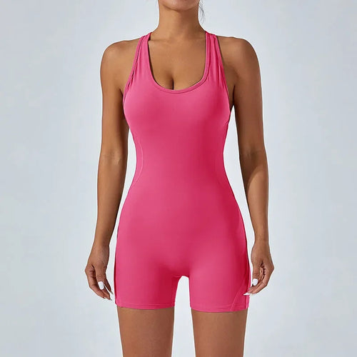 Cralom Beauty Back Sports Jumpsuit: Tight-Fit Yoga Set for Women, Hip Lifting & Backless.