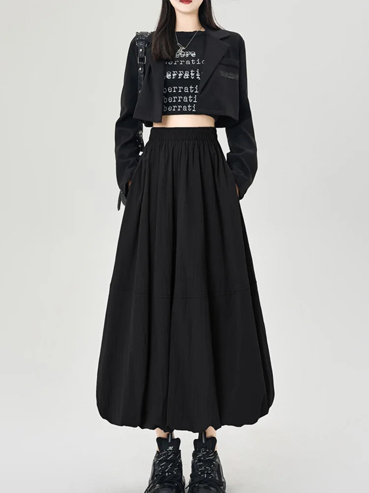 Cralom High Waist A Line Lantern Skirt - 2025 New Collection