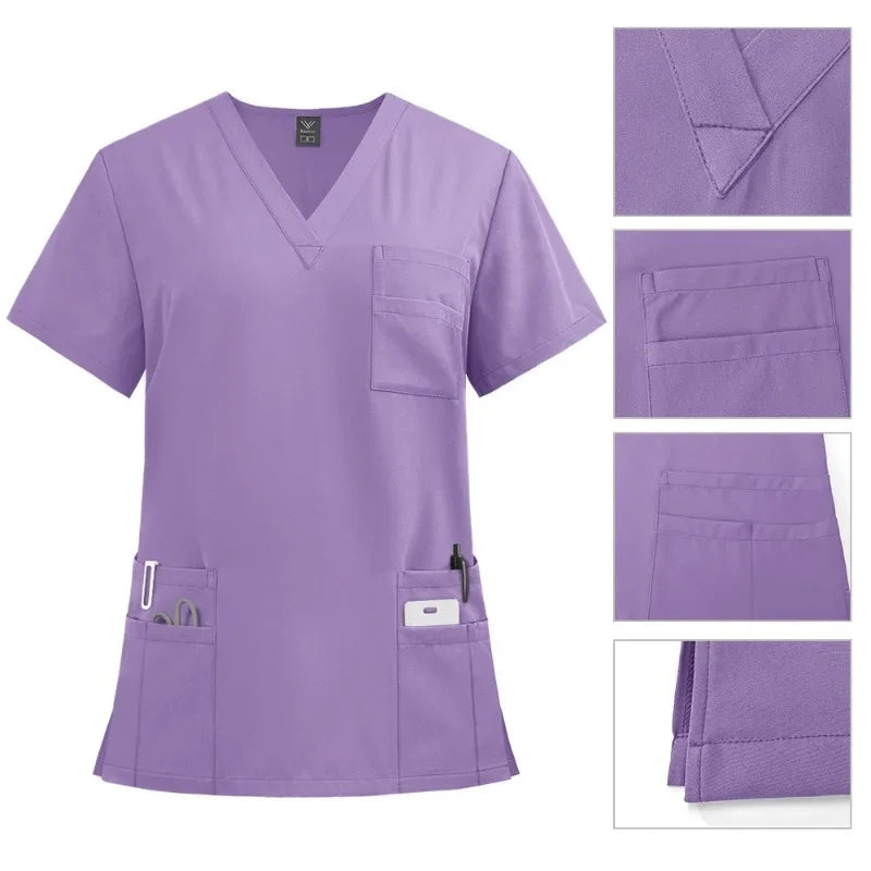 Cralom Unisex Medical Scrubs Set - Nursing Uniform for Clinical Work.