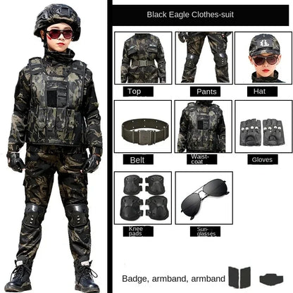 Cralom Kids Special Forces Combat Uniform in Creek Forest Camo