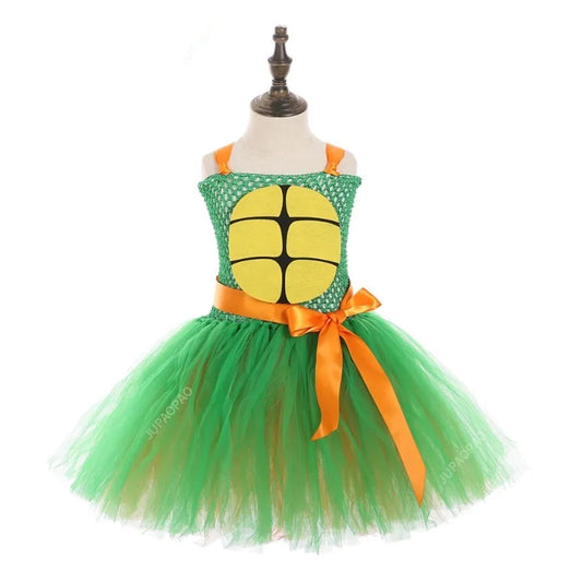 Cralom Green Turtle Tutu Dress - Carnival Cosplay Outfit for Girls