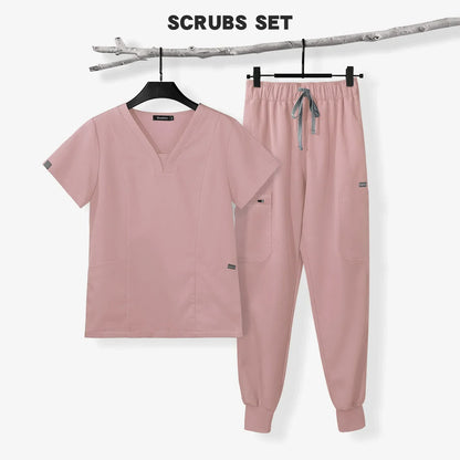 Cralom Men's Scrubs Set: Top & Relax Pants, Short Sleeve, Leisure Fit