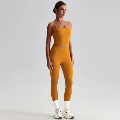 Cralom Naked Feel Seamless Yoga Set: Sports Bra & High-Waisted Leggings