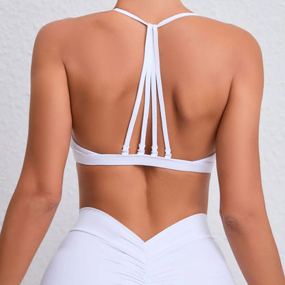 Cralom Seamless Racerback Yoga Bra - High Support & Sweat-Wicking