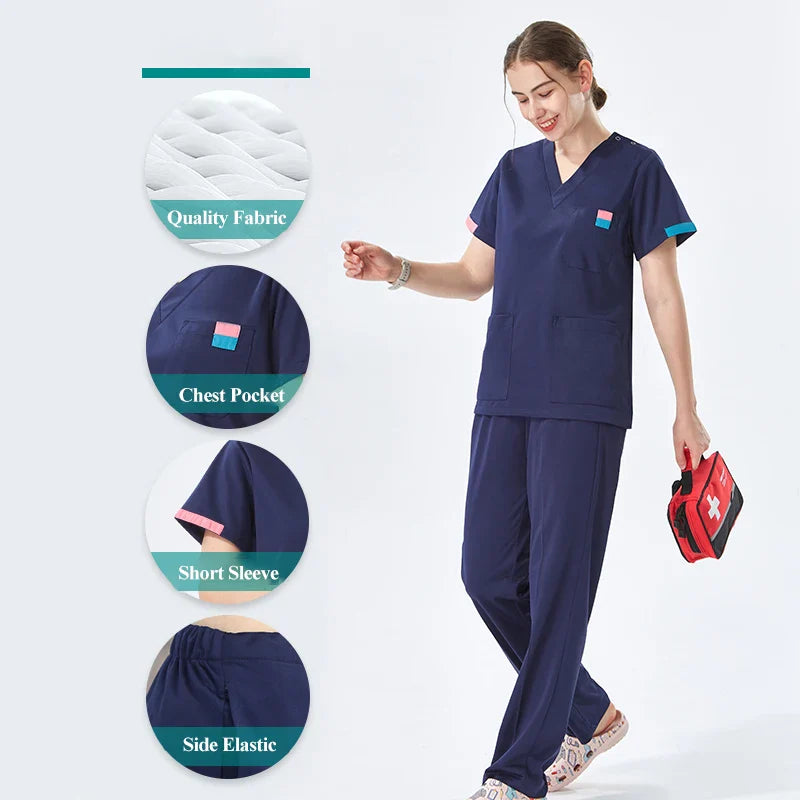 Cralom Unisex Medical Surgical Scrubs Set for Veterinary Workwear