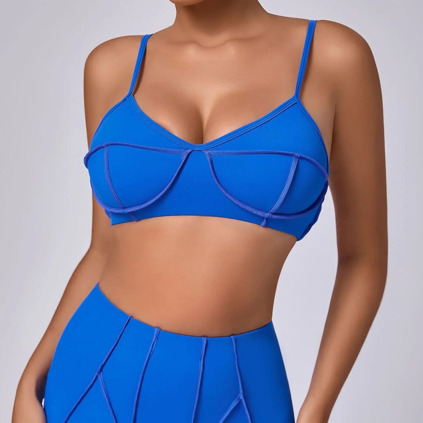 Cralom Yoga Fitness Bra Top Open Back Running Underwear Gym Bras for Women