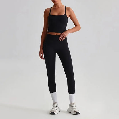 Cralom Naked Feel Seamless Yoga Set: Sports Bra & High-Waisted Leggings