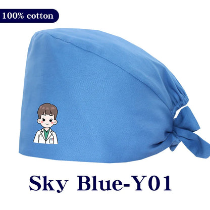 Cralom Cartoon Printed Surgical Scrub Caps for Medical & Pet Grooming Pros