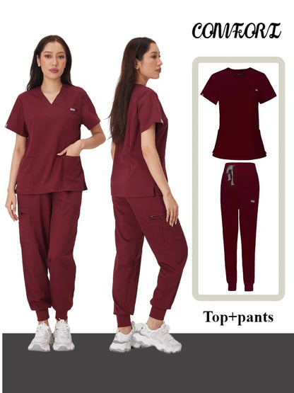 Cralom Scrub Suit Set - Hospital Nurse Workwear Uniform