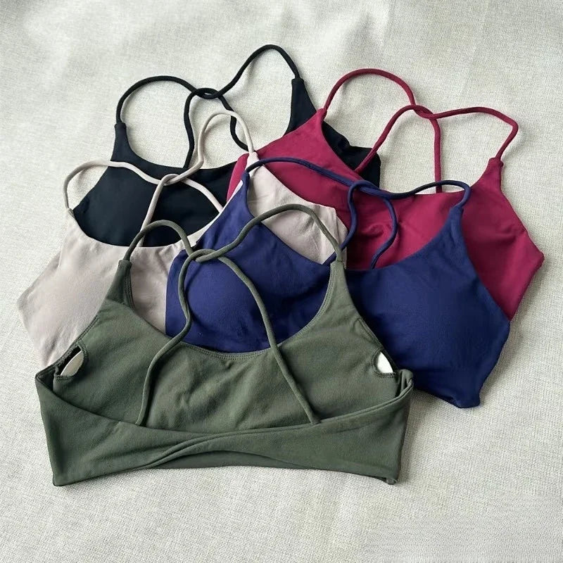 Cralom Quick Dry Halter Yoga Sports Bras for Women: Impact Crop Tops Gym Fitness Vests
