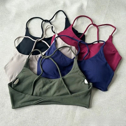 Cralom Quick Dry Halter Yoga Sports Bras for Women: Impact Crop Tops Gym Fitness Vests