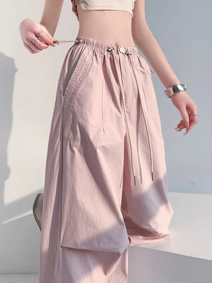 Cralom Vintage Cargo Capris with Pockets & Lace-Up Detail