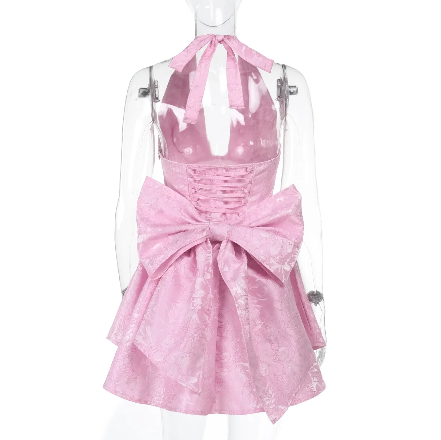 Cralom Jacquard Slim Fit Bow Dress: Women's Sexy Summer 2025 Temple