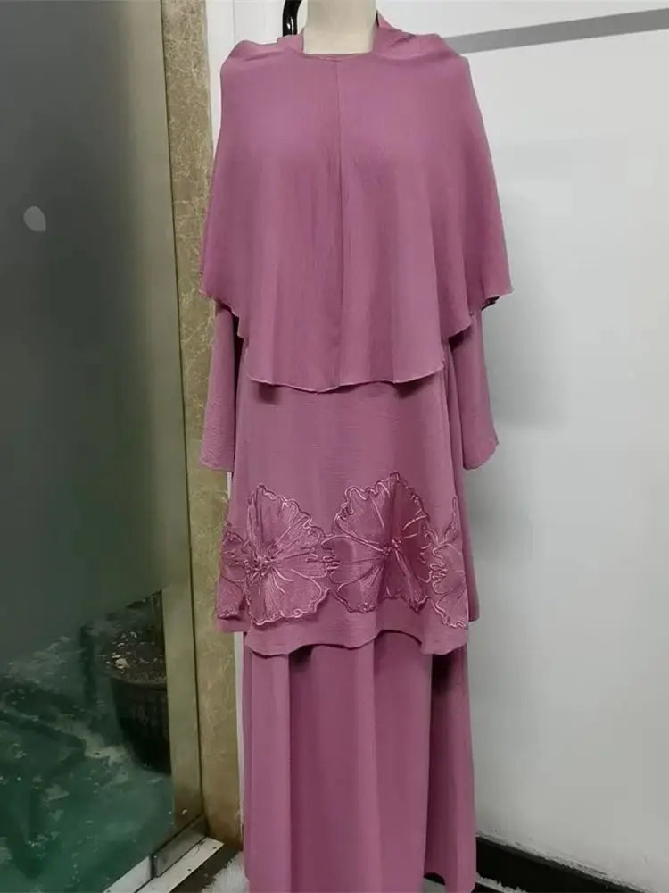 Cralom Cralom Ramadan Abaya Set - Modest Muslim Women's 3 Piece