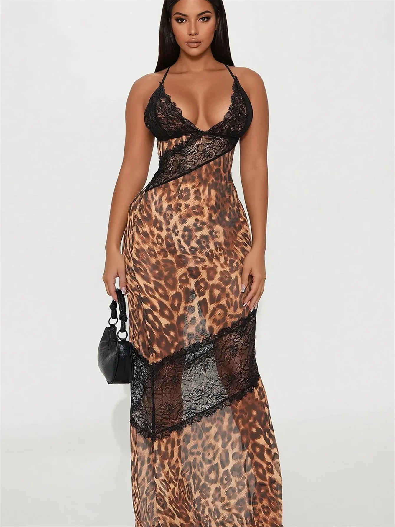 Cralom Strapless Lace Suspender Dress for Women - Sexy Slim Fit, See-Through Waist Bag