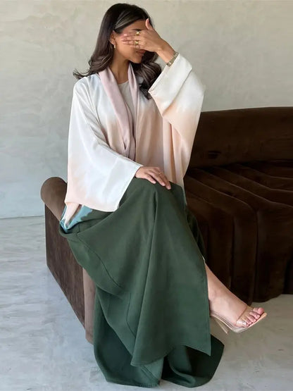 Cralom Tie Dye Batwing Kimono Abaya: Ramadan 2024 Luxury Collection