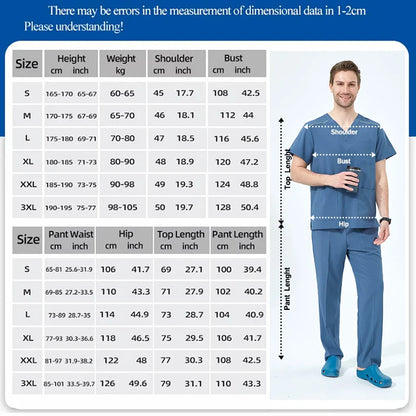Cralom Men's Stretch Medical Scrub Uniforms - Ultra Soft Workwear Outfit