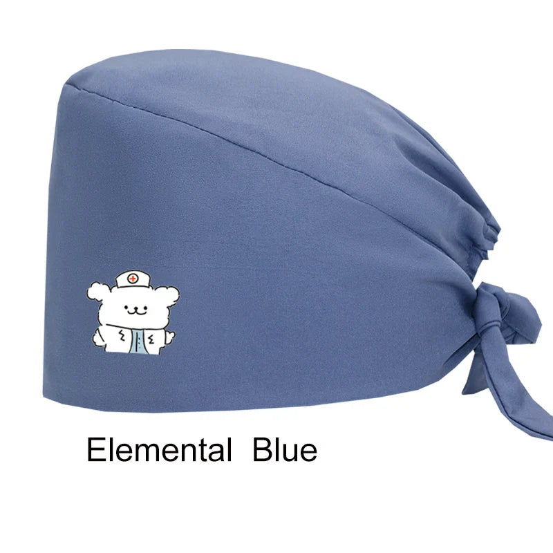 Cralom Women's Solid Scrubs Caps for Medical and Beauty Professionals