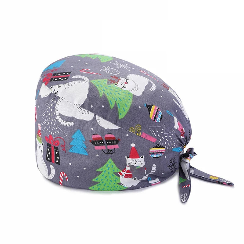 Cralom Cotton Nurse Scrub Cap: Adjustable and Breathable Dentist Hat