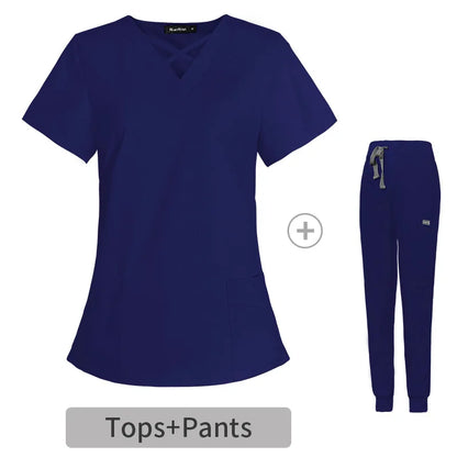 Cralom Anesthetist Scrubs Set: Tops & Jogger Pants - Operating Room Workwear