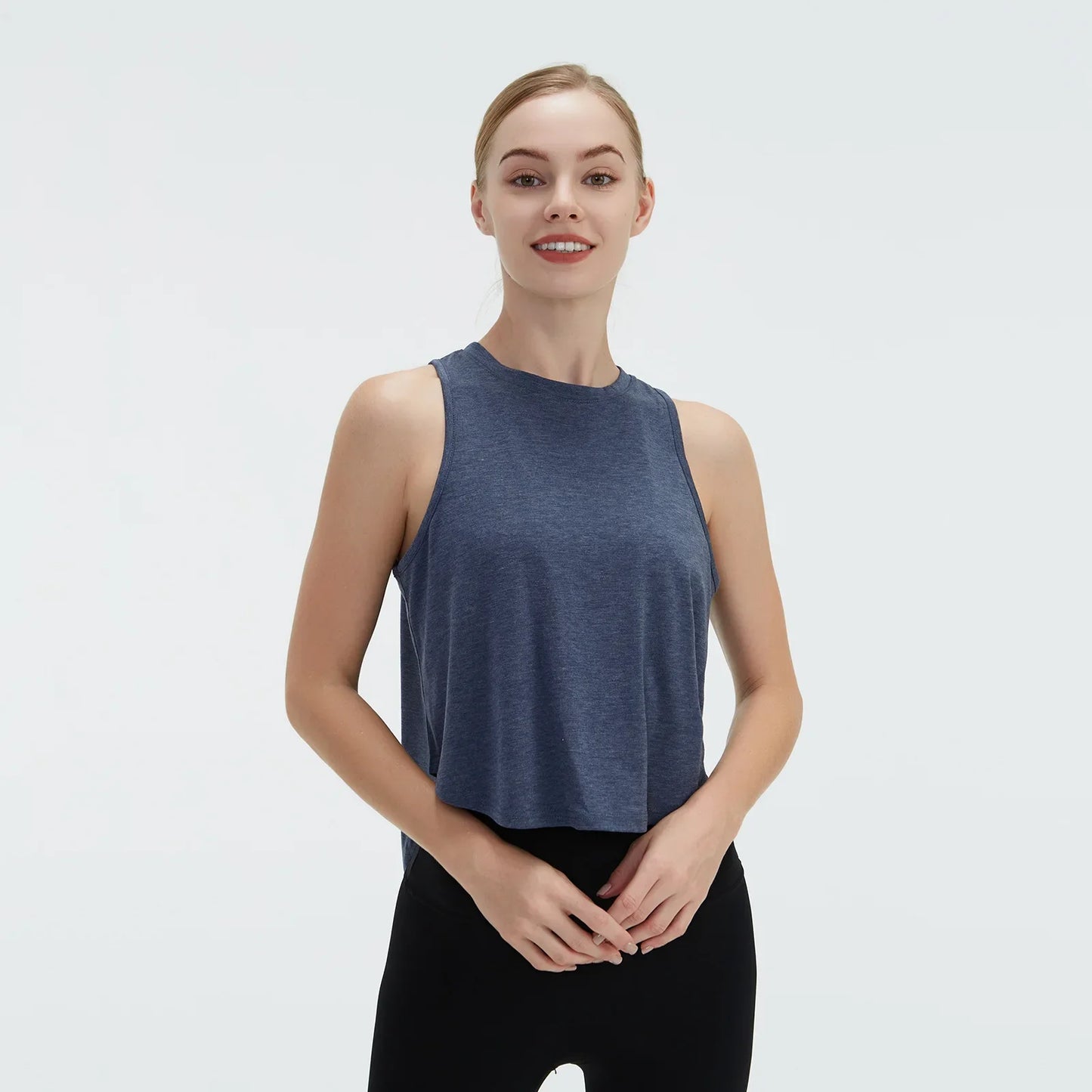 Cralom Hollow Out Yoga Tank Top, Quick Dry Workout Vest, Fitness Running Shirt