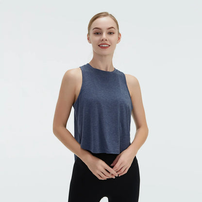 Cralom Hollow Out Yoga Tank Top, Quick Dry Workout Vest, Fitness Running Shirt