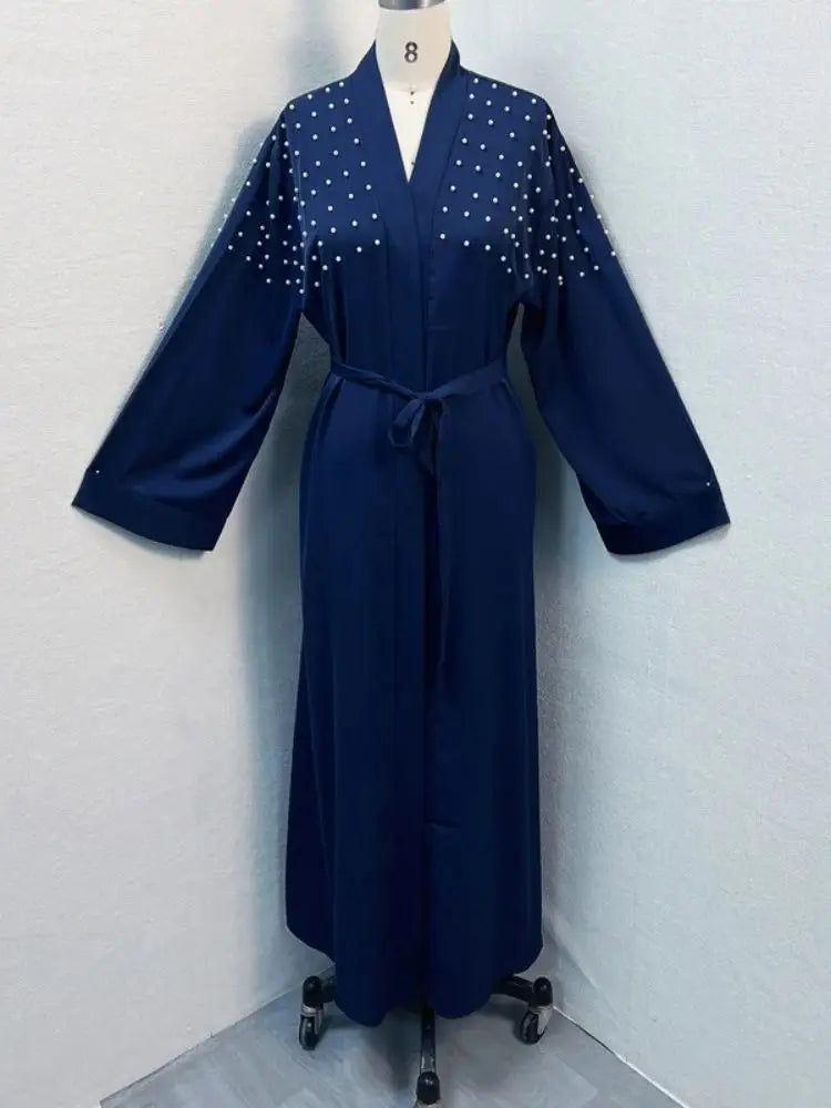 Cralom Luxury Eid Open Abaya Modest Kimono Kebaya Muslim Femme