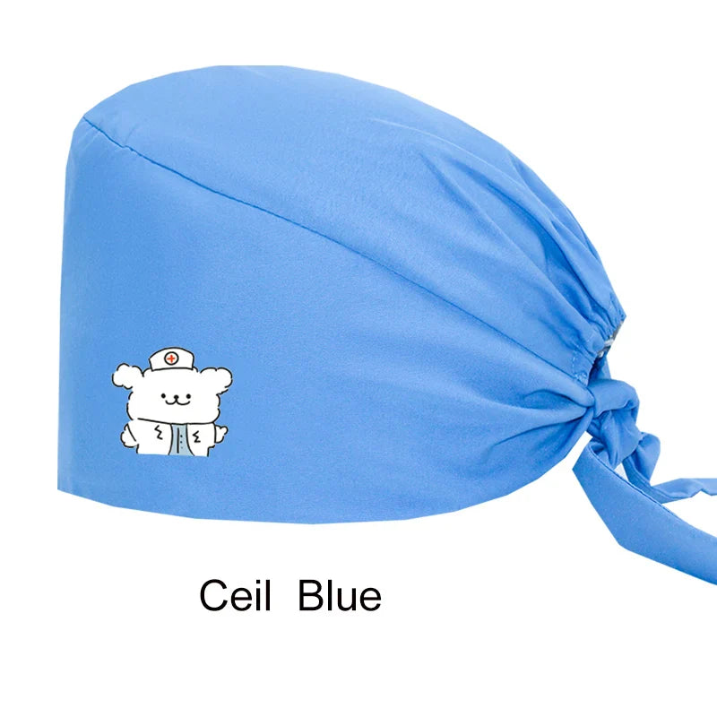 Cralom Women's Solid Scrubs Caps for Medical and Beauty Professionals
