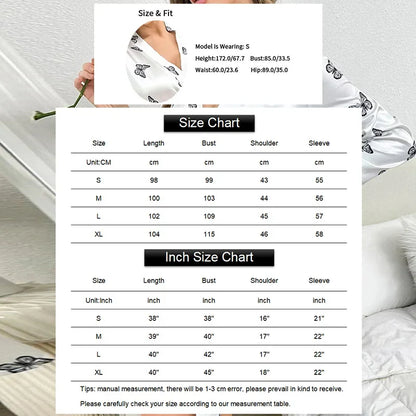 Cralom Satin Kimono Robe Nightdress Sleepwear V-Neck Long Sleeve Nightie Pyjamas