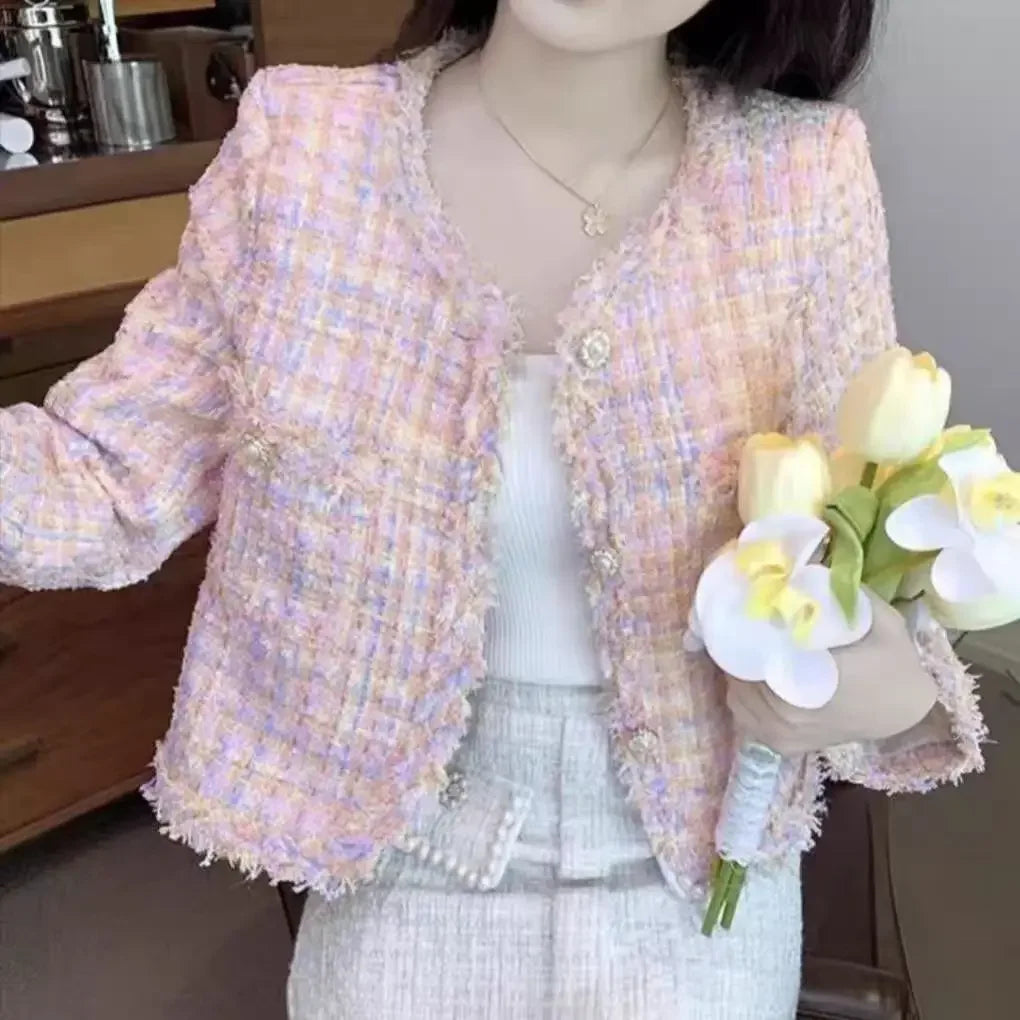 Cralom Pink Tassel Jacket: Youthful Winter Coat for Women, Modern Style