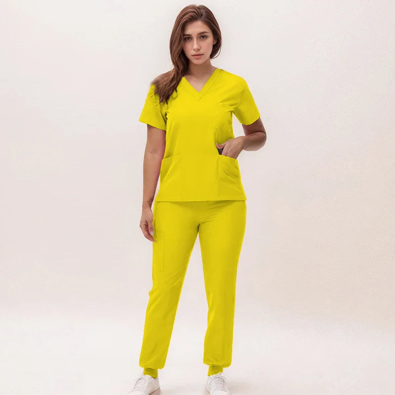 Cralom V-Neck Scrub Set - Premium Nurse Uniform & Doctor Surgical Workwear