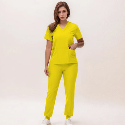 Cralom V-Neck Scrub Set - Premium Nurse Uniform & Doctor Surgical Workwear