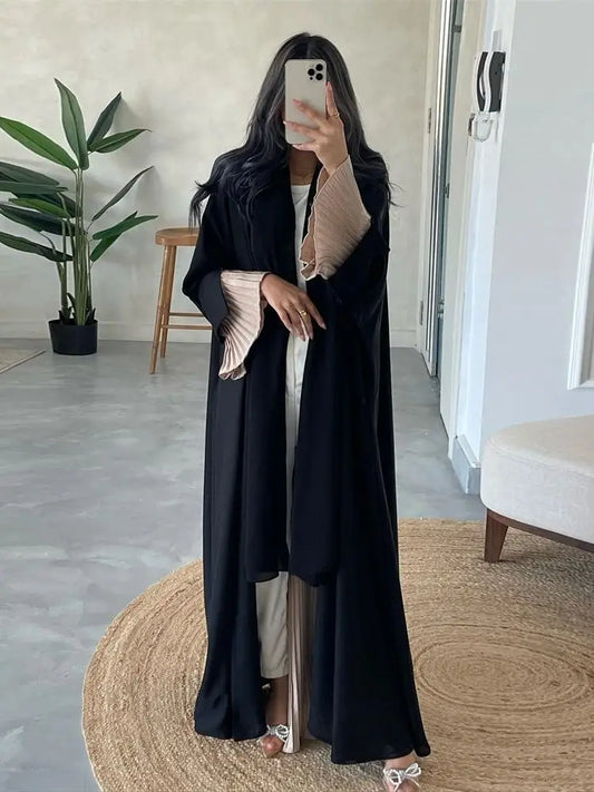 Ramadan Eid Mubarak Black Muslim Modest Kimono Abaya Dubai Luxury Women Abaya by Cralom