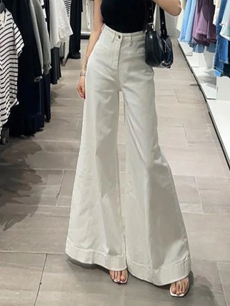 Cralom Vintage Baggy Straight Jeans | High Waist Loose Wide Leg Pants