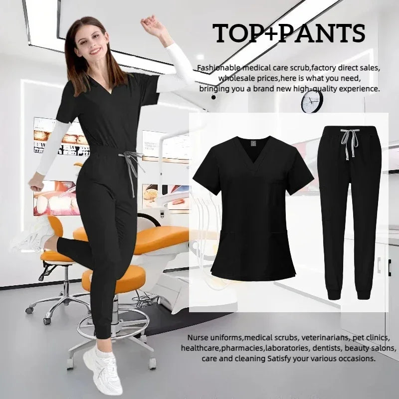 Cralom Spa Doctor Nursing Tunic Set: Scrubs Top + Pant