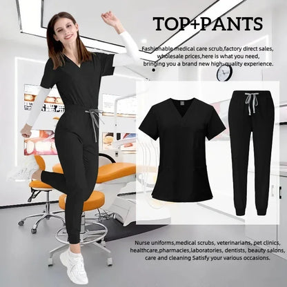 Cralom Spa Doctor Nursing Tunic Set: Scrubs Top + Pant