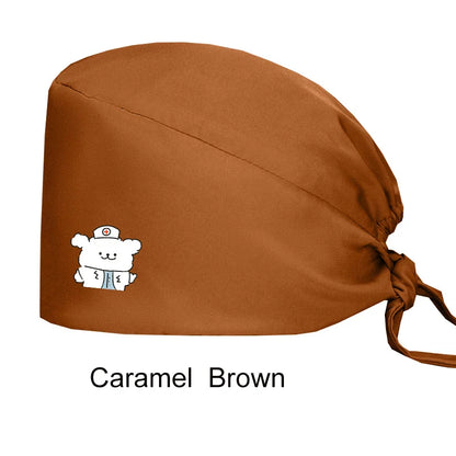 Cralom Women's Solid Scrubs Caps for Medical and Beauty Professionals