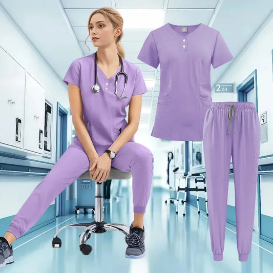 Cralom Women's Lab Coat & Unisex Pants Set